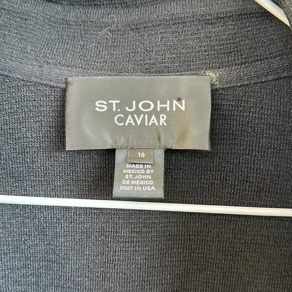 PRICE FIRM!!! St. John Caviar ruffled cardigan sweater - Picture 2 of 5